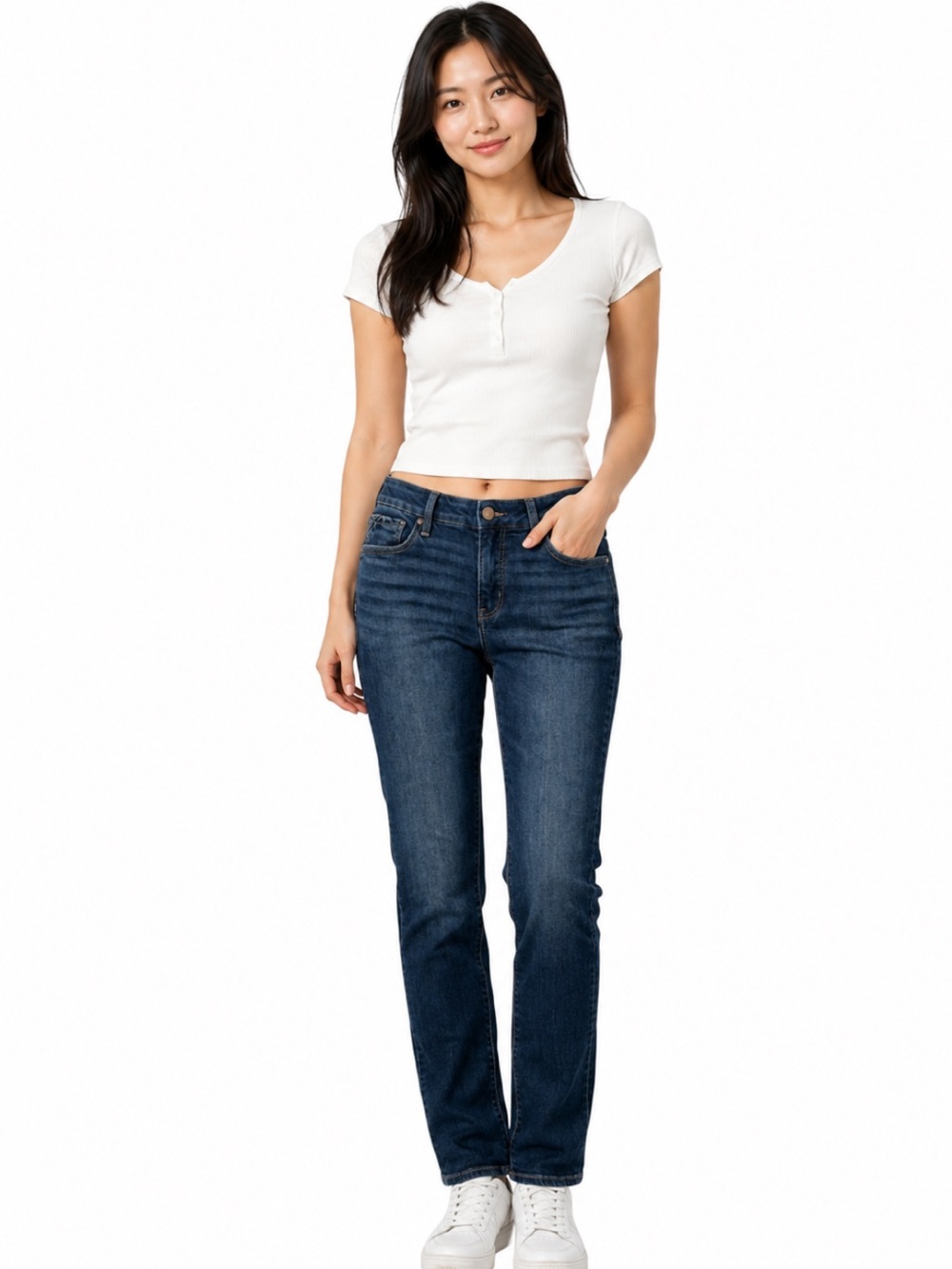 Buckle Black Fit 53 Mid Rise Dark Wash Straight Leg Stretch Jeans Denim 30 
S